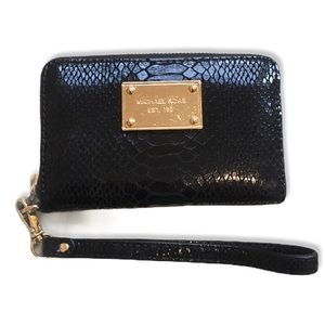Michael Kors snakeskin wristlet